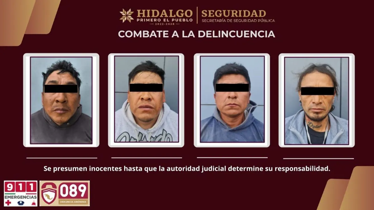 DETIENEN A PRESUNTOS LÍDERES DE “LOS POLOS” CON ARMA Y DROGA EN HIDALGO