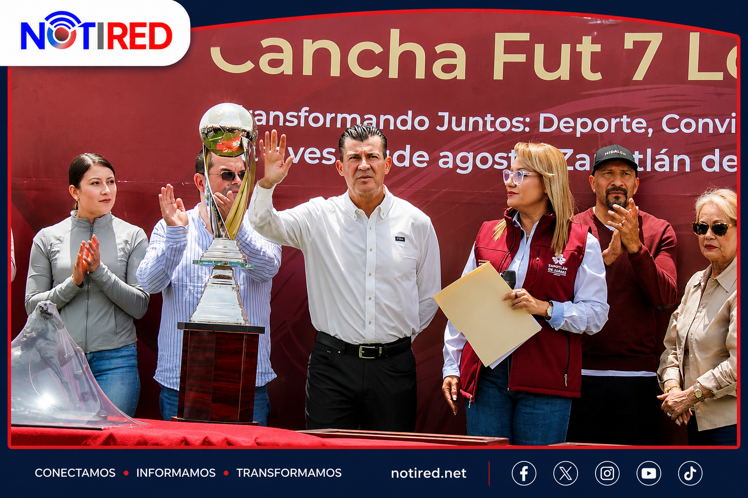 ZAPOTLÁN DE JUÁREZ INAUGURA LA CANCHA DE FUTBOL 7 “LOS CONOS”